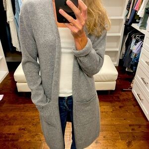 State Cashmere Gray Long Cardigan 100% Cashmere
